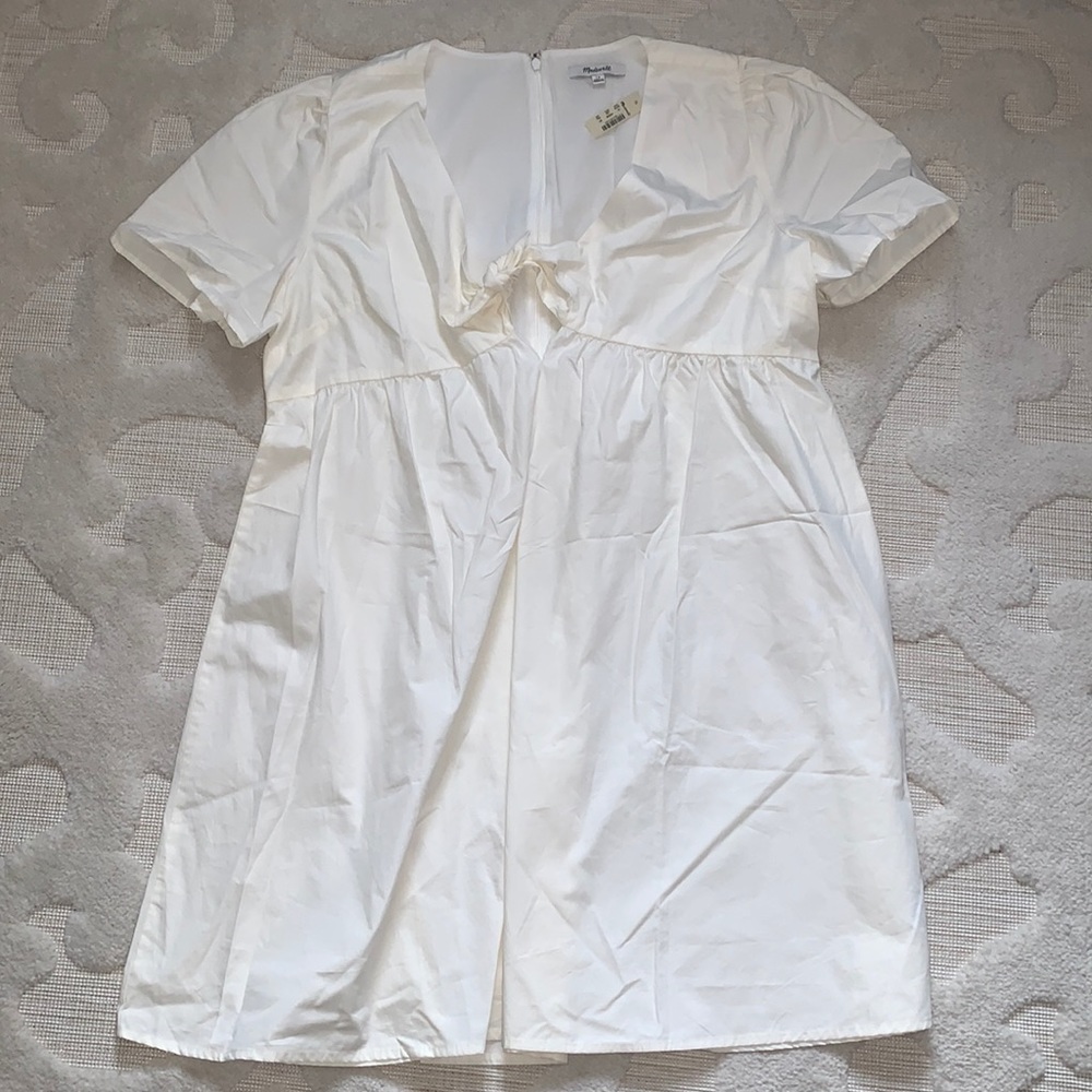 Madewell print tie white dress